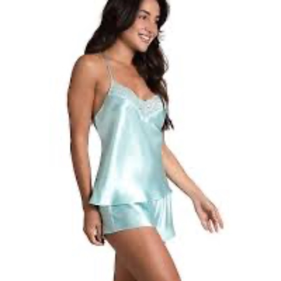 NWT In Bloom Lace Trim Satin Cami & Short Pajamas - size M - Picture 1 of 1